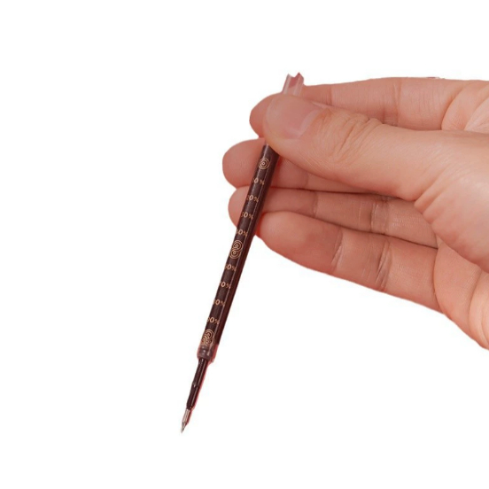 得力V603连中三元按动中性笔替芯学生考试0.5黑色ST速干刷题笔芯 - 图1