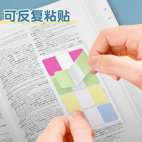 美国3M索引标签贴加厚便利贴post-it学生用透明分类指示贴不宜留胶可反复粘贴目录备注书签贴荧光n次贴 - 图0