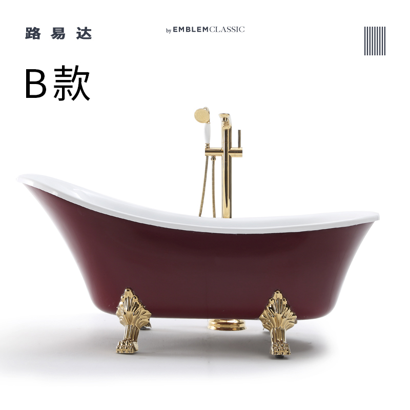 路易达 欧式贵妃浴缸家用大人网红亚克力复古浴缸1.36-1.8米