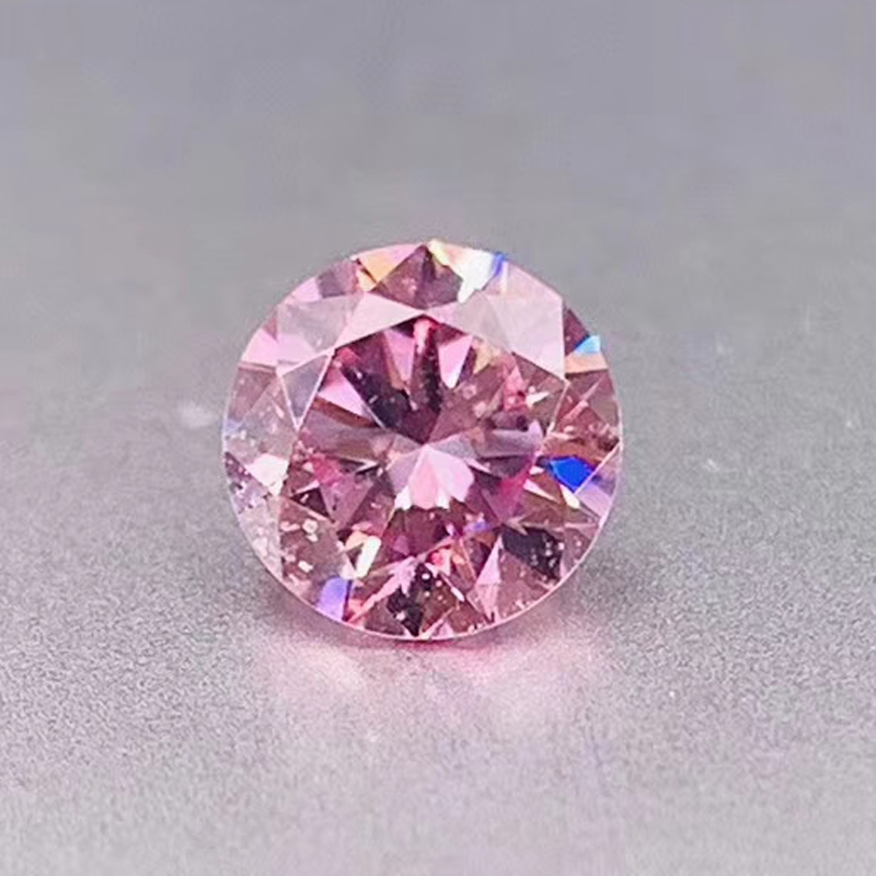 PINK CZ 粉钻粉红高碳钻锆石圆形裸石未镶嵌立方氧化锆甜蜜戒面 - 图1