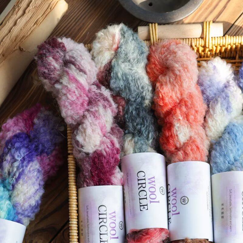 油画软糯手染羊毛小圈圈段染毛线diy手工围巾编织毛衣柔软盛达,淘宝优惠券,粉丝福利购,淘宝优惠卷