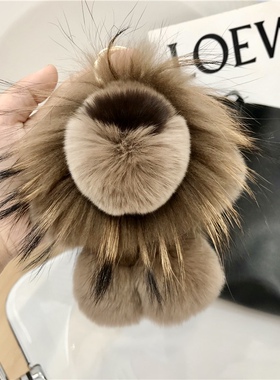 可爱獭兔毛小狮子毛绒包挂件辛巴公仔玩偶毛球汽车钥匙扣挂饰配饰