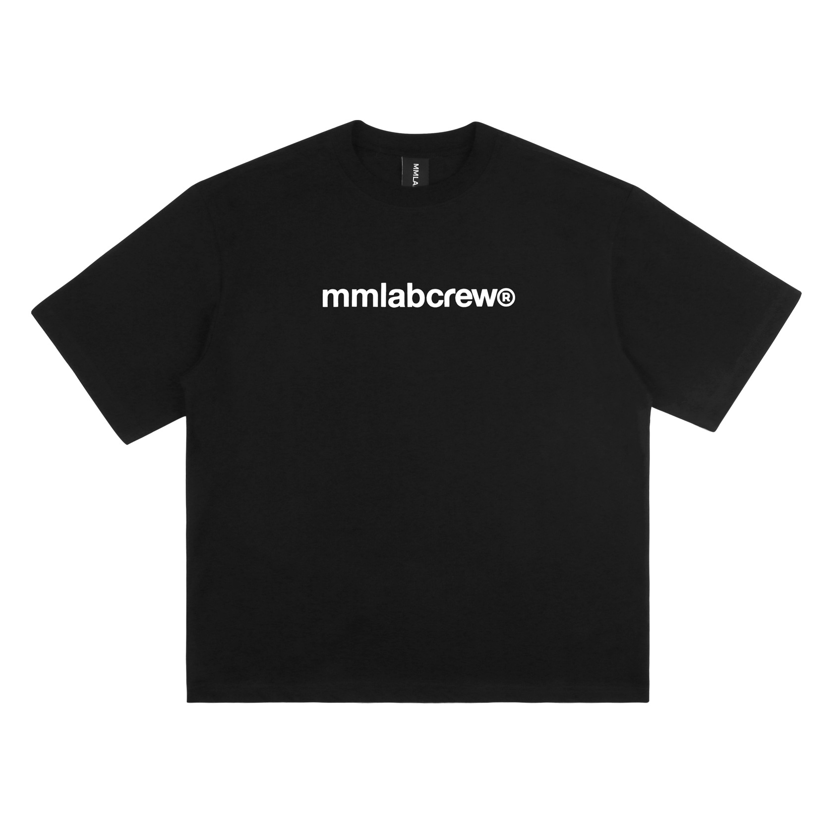MMLABCREW夏季新款简约logo印花白色藏青深蓝宽松纯棉圆领短袖T恤 - 图3