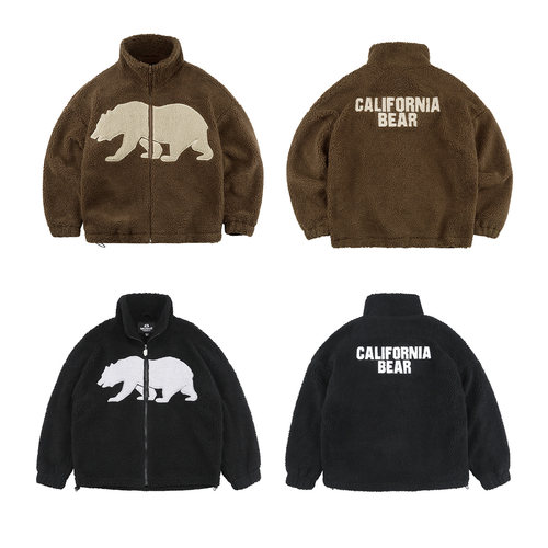 MCREW CABEAR系列黑色立领防风保暖加厚加绒羊羔绒内里加绒外套 - 图1