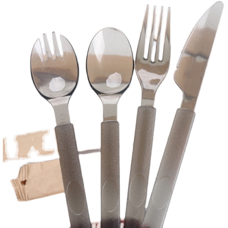 一次性勺子叉子加厚加纸巾塑料刀叉勺水果沙拉叉外卖甜品勺子样品 - 图3