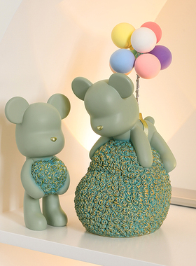 速发创意熊摆爱可件家居饰品玄关客厅酒柜装饰品室公办桌面电视柜