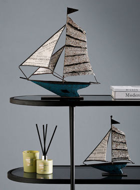 街心公园铁艺帆船摆件