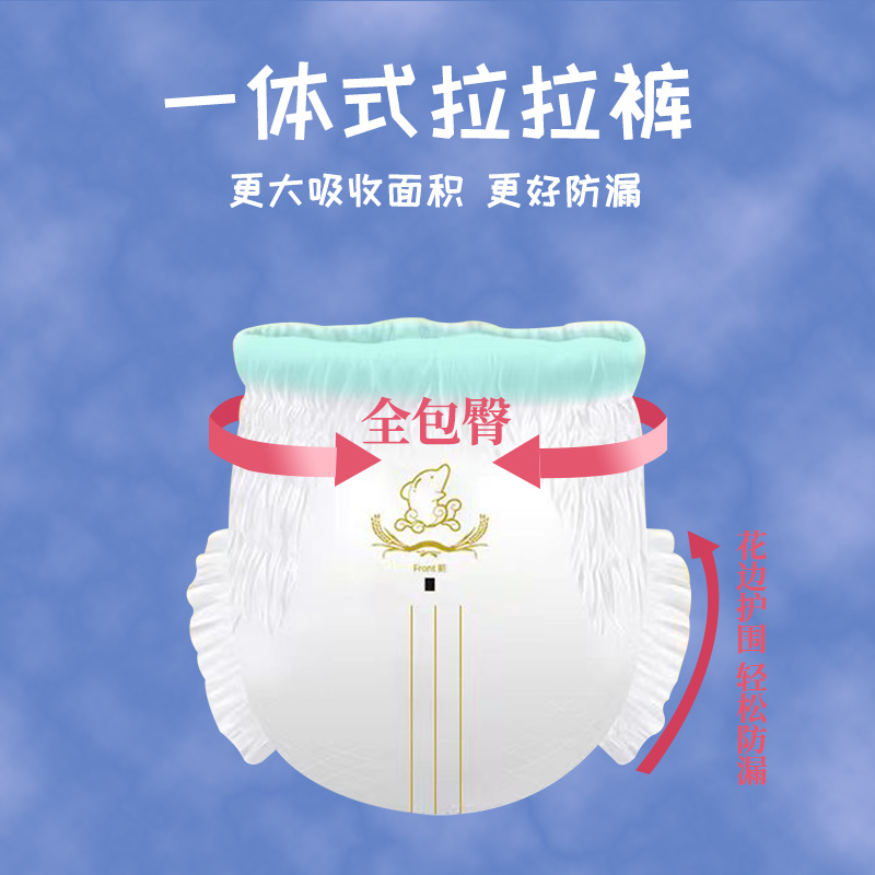 泡泡腰围一体全包臀拉拉裤6XXXXXXL超大码男女胖宝宝纸尿裤尿不湿 - 图0