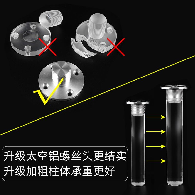 亚克力电视柜脚沙发脚浴室柜脚茶几脚轻奢家具脚支撑腿可调节中脚 - 图0