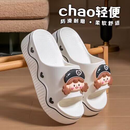 EVA厚底外穿拖鞋女款2025夏季新款增高颜值居家卡通室内时尚软底 - 图0