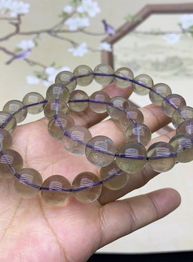 天然利比亚烟紫陨石手串玻璃陨石