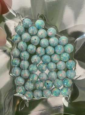 培植合成欧珀OP03#仿光珠澳宝圆珠草绿色手饰耳饰手链串串珠子