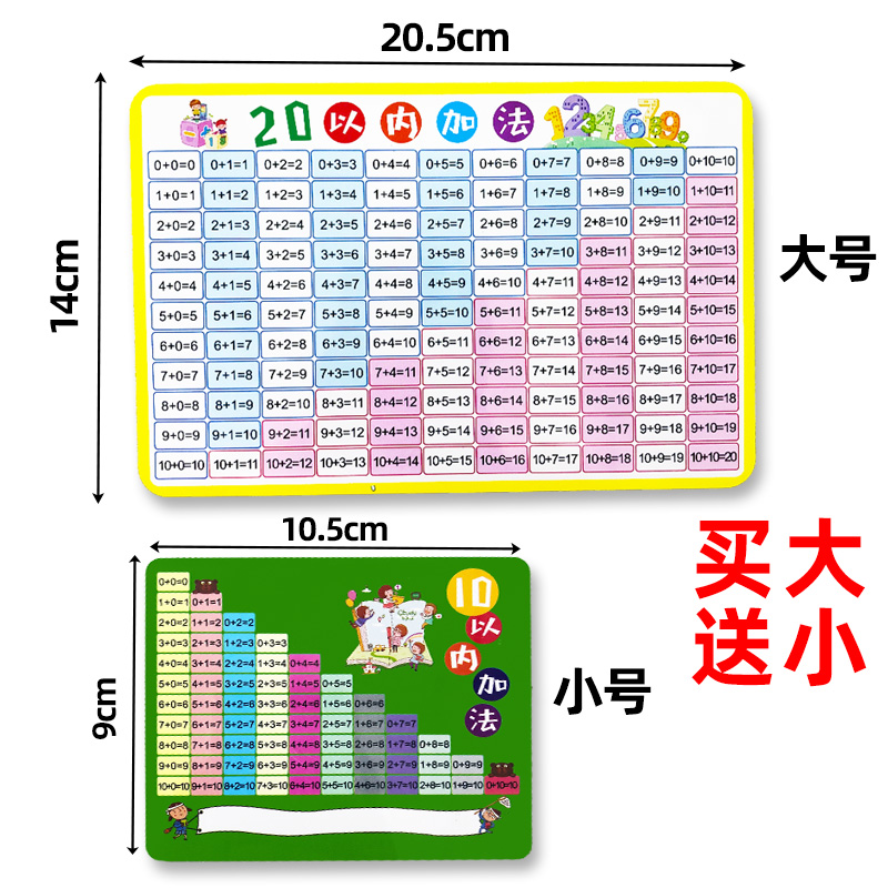 10以内加减法口诀表卡片幼儿园20以内口算题卡天天练教具幼小衔接 - 图0