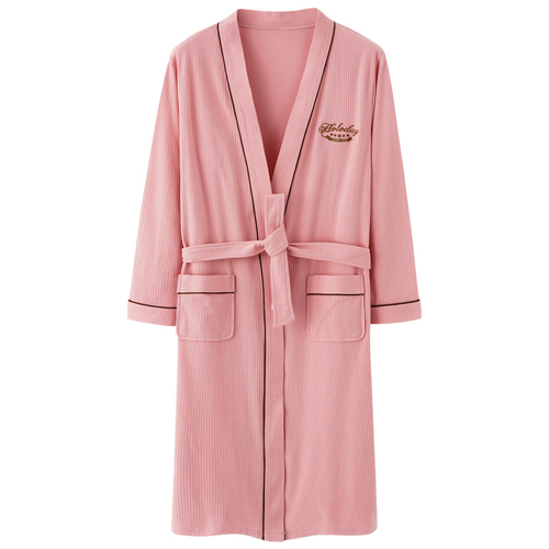 Couple's robe spring and autumn cotton long style bathrobe men's and women's bathrobe large size autumn and winter long sleeve thin style housewear pajamas