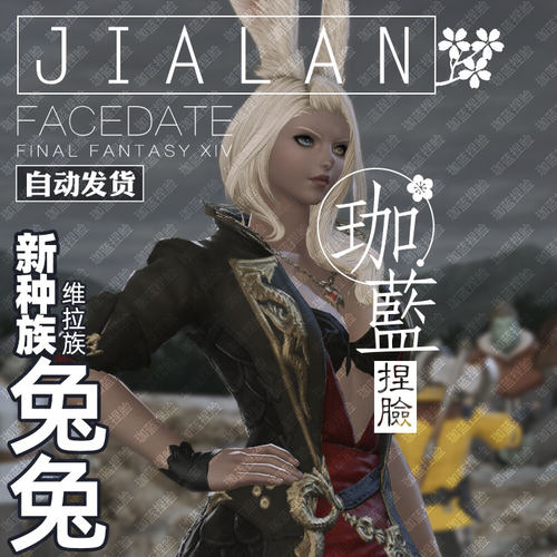 【珈蓝】最终幻想14 ff14捏脸数据 维拉族兔子族黑兔悠悠兔女兔娘 - 图3