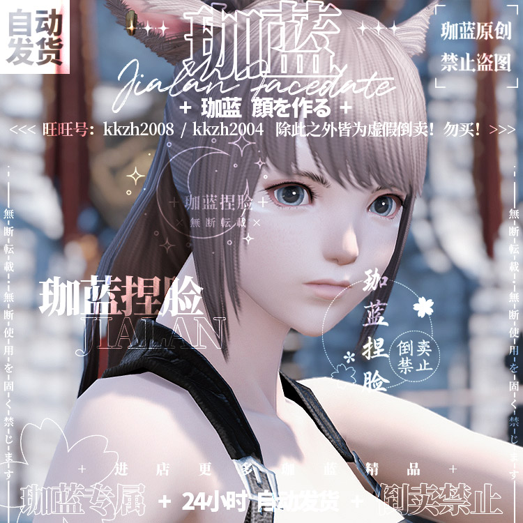 【珈蓝】最终幻想14 ff14捏脸数据脸型 猫魅族猫女猫娘 月猫 星灵 - 图2