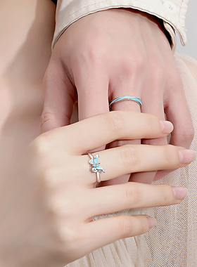 猫蛰S925纯银情侣对戒