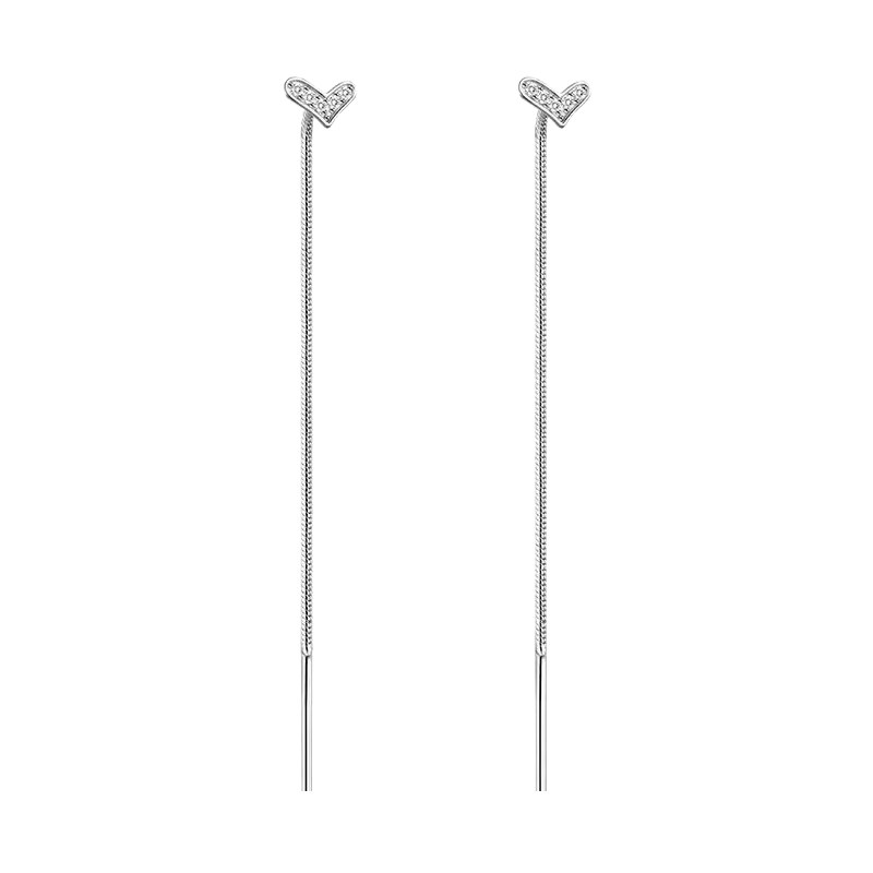 猫蛰S925流苏耳线纯银女潮高级感气质网红爆款大气小众爱心耳饰品,淘宝优惠券,粉丝福利购,淘宝优惠卷