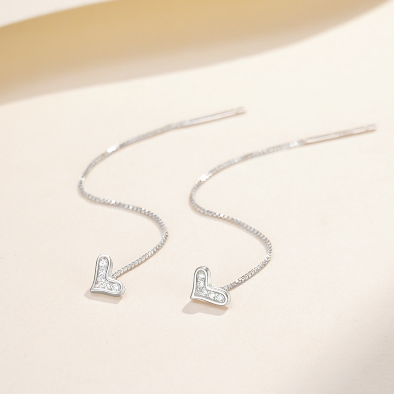 猫蛰S925流苏耳线纯银女潮高级感气质网红爆款大气小众爱心耳饰品,淘宝优惠券,粉丝福利购,淘宝优惠卷