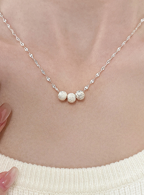 S999足银吊坠转运珠锁骨链