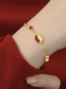 猫蛰S999足银萌马钱牌双层手链