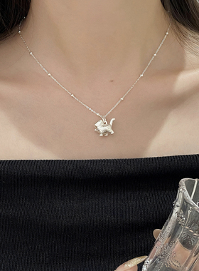 猫蛰S999足银傲娇猫咪项链
