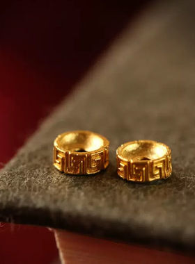 沙金古法迷你铜钱通孔金隔珠转运珠diy男女款手链手串配件配饰