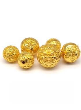 沙金手链配件大黑天圆珠隔珠顶珠文玩手串菩提佛珠串珠DIY配饰