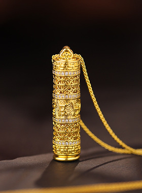 保色沙金随身金佛佛头吊坠观音菩萨吊坠项链守护黄金色男女款挂坠