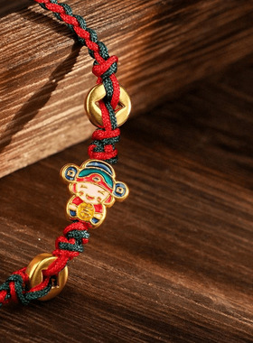 古法珐琅小财神diy配件手链吊坠配珠配饰男女招财手机挂坠