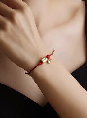 沙金猫狗线团子转运珠萌宠星球女黄金色路路通串珠diy配件饰品