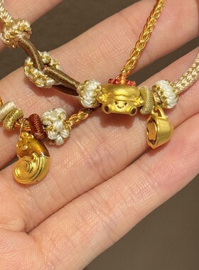 沙金草莓小蛋糕转运珠隔珠甜品可爱手链串珠diy配件手绳手串女生