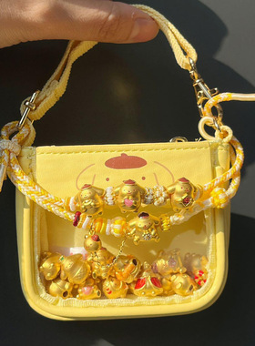 夏日冲浪布丁狗黄金色转运珠沙金手链小串珠手绳diy镀24k配件女