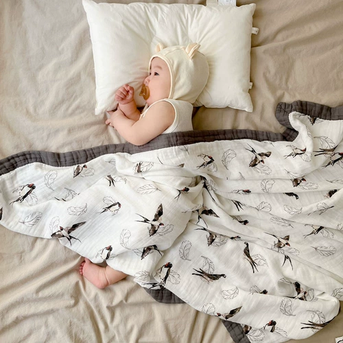 Детское марлевое летнее тонкое одеяло для новорожденных