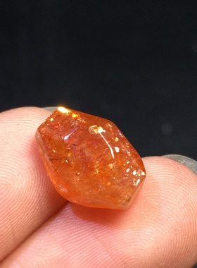 纯天然老矿金太阳橘红色猫眼配件