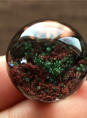 巴西天然红黄绿幽灵聚宝盆转运珠