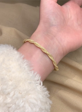 爆闪满天星麻花钱袋子手链女