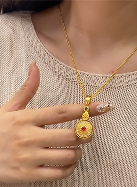 新中式宫廷风百转呈祥吊坠项链女