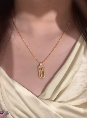 算盘一响黄金万两转动算盘珠项链