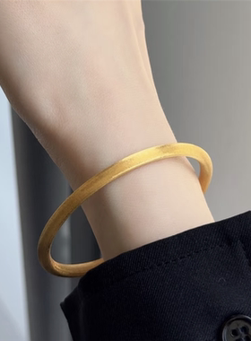 刻丝工艺丝绒雾感素圈手镯女