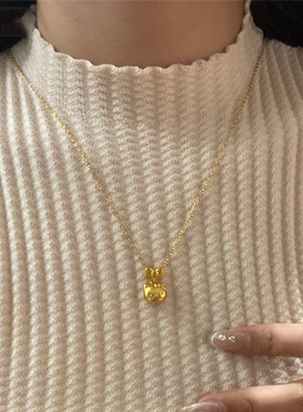 甜美蝴蝶结kitty凯蒂猫吊坠项链