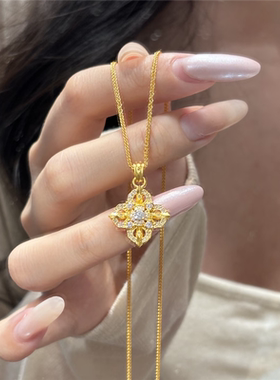 新中式国潮风点钻十字金刚杵项链