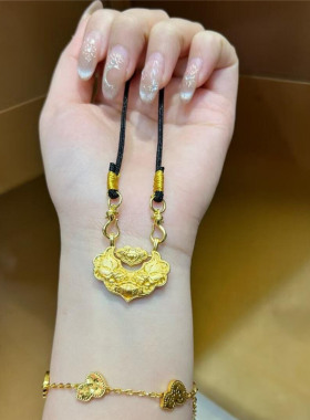 仿黄金色双鱼锦鲤锁项链女