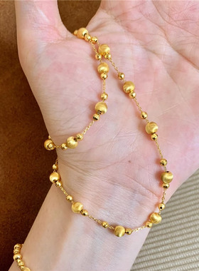 超亮爆闪蹦迪珠猫眼金珠项链女