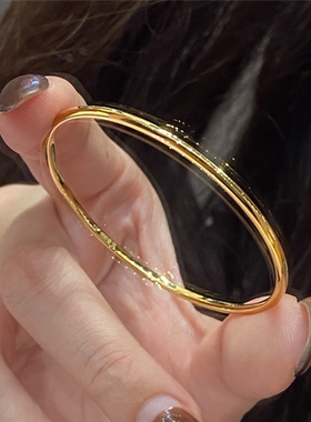 5G硬金镜面亮面叮当小细条手镯女