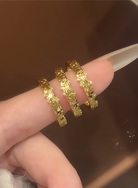 车花cnc超闪碎冰冰蝴蝶戒指女