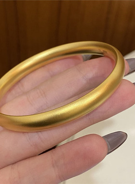 超有质感磨砂泥鳅背实心手镯女