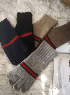 加厚纯羊绒男款分指手套
