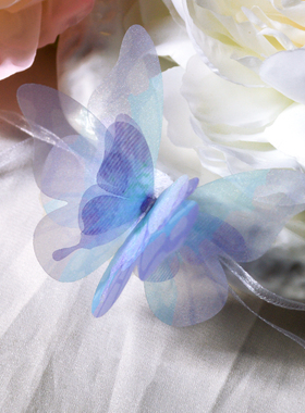 蓝色立体蝴蝶森系项链绳原创浪漫甜美森系复古舞蹈锁骨链脖颈链女