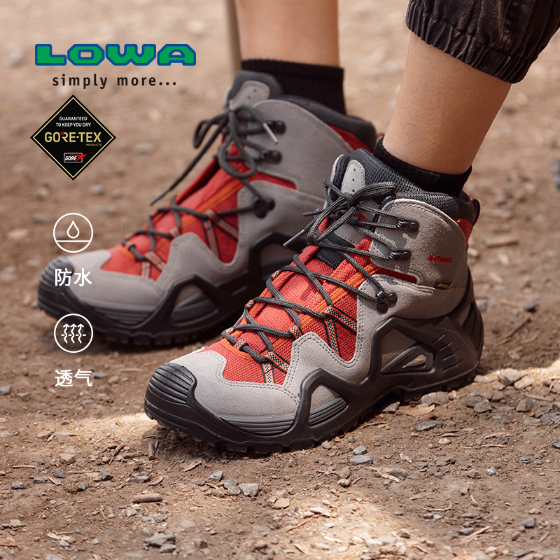 LOWA登山鞋女款户外gore tex中帮防水耐磨运动爬山徒步鞋585 - 图0